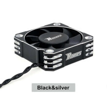 (SILVER) 35mm 21000RPM Rocket Metal Cooling Fan for 1/8 1/10 1/12 RC Car Brushless Motor