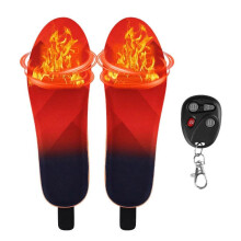 (M) Electric Heated Insoles Men Women Rechargeable USB Foot Warmers w/Remote Control Fg