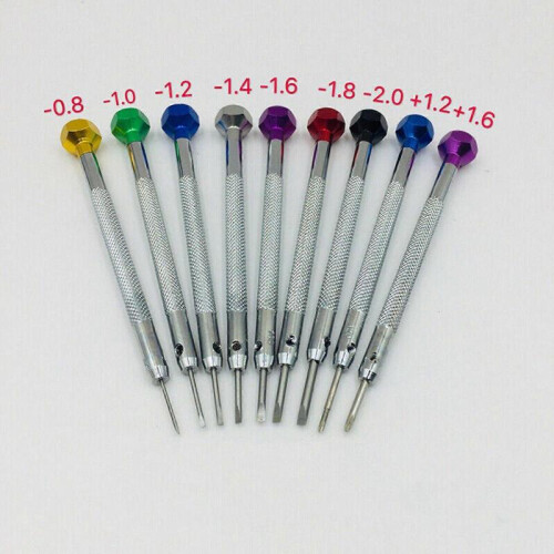 9pcs Precision Screwdriver Watch Jewelry Slotted Flat Blade Watchmakers Tool Set NEW 2