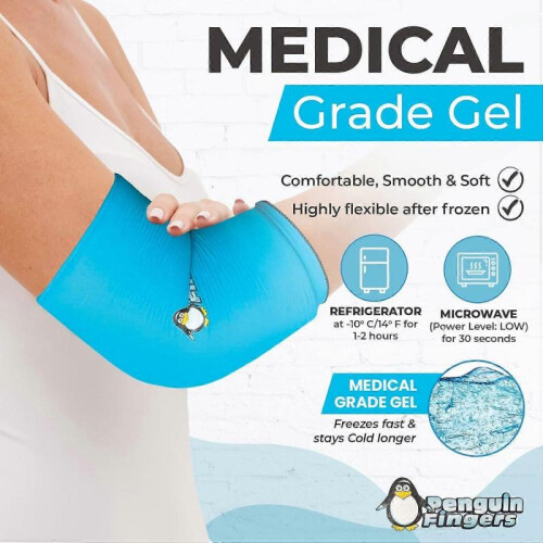 Elbow and Ankle Ice Pack for Injuries Reusable, Cold Warm Compression Sleeves for Arm, Ank 2