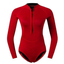(M, red) 2025 new 2mm diving suit women's wet suit one-piece swimsuit surfing snorkeling