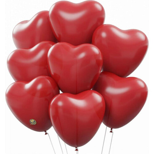 Biodegradable Balloons 100 pcs Red 10 Inch Heart Shaped, Thickened Extra Strong