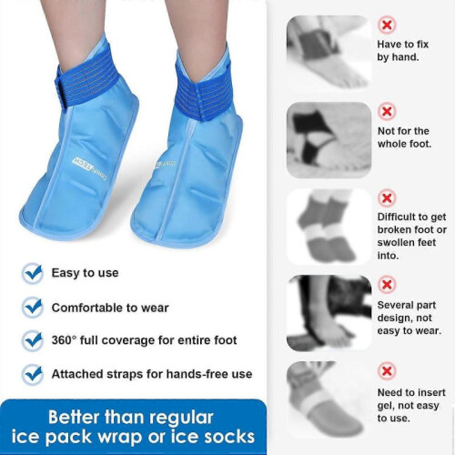 Foot Ice Pack Wrap for Feet, Cooling Boot for Ankle, Cold Heel Pad for Plantar 1