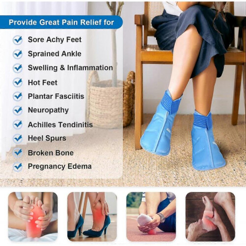 Foot Ice Pack Wrap for Feet, Cooling Boot for Ankle, Cold Heel Pad for Plantar 2