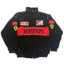 (M, Black Law) New F1 summer thin racing suit sports jacket racing suit college style retro