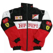 (L, White Law) New F1 summer thin racing suit sports jacket racing suit college style retro