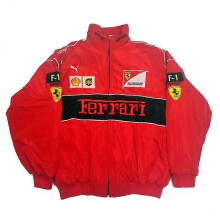 (XL, Red Law) New F1 summer thin racing suit sports jacket racing suit college style retro