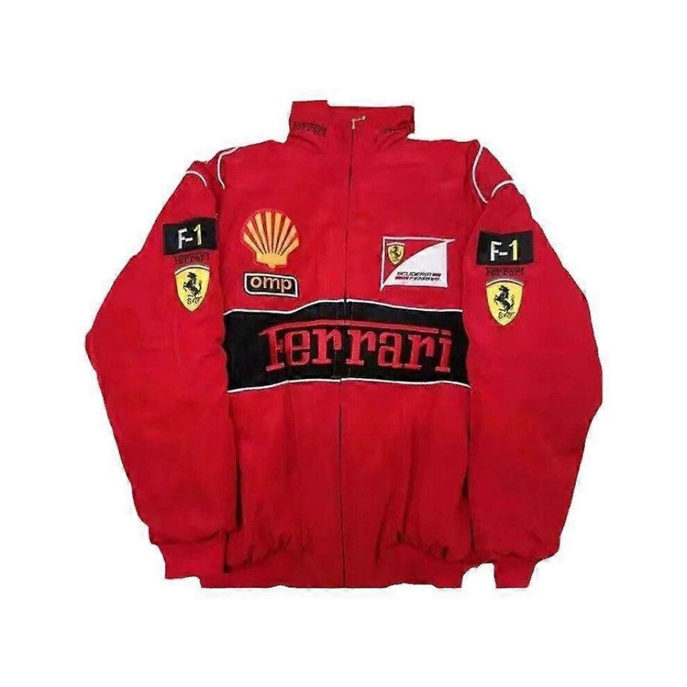 (XXL,Red Shell)New F1 summer thin racing suit sports jacket racing suit college style retro
