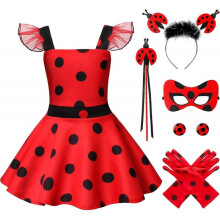 2025 Latest Model Girls Costume Polka Dots Dress Up Carnival Costume Birthday