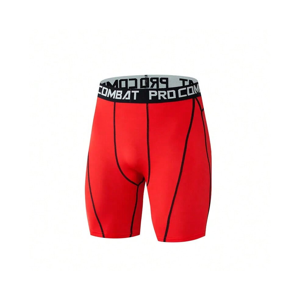 (XL, Red) Men Sports Shorts Male Quick Drying Sports Mens Shorts Jogging Fitness Shorts Men Tight Short Pant Men's Running Shorts