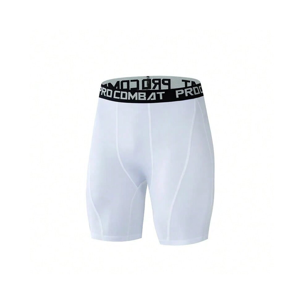 (XXL, WHITE) Men Sports Shorts Male Quick Drying Sports Mens Shorts Jogging Fitness Shorts Men Tight Short Pant Men's Running Shorts