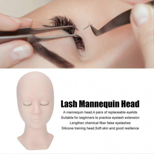 2025 Latest Model Eyelash Extensions Training Mannequin Head Soft Silicone Rem... 2