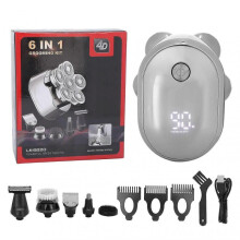 2025 Latest Model 6 in 1 IPX6 Waterproof Electric Head Hair Shaver Automatic G...