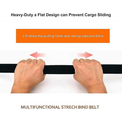 Adjustable Bungee Cords with Hooks Set, 4 Pack 2M Extra Long Flat Elasticity 1