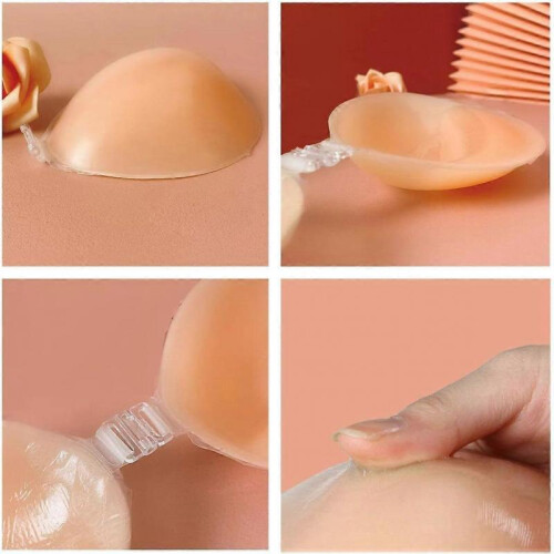 2025 Latest Model  Sticky Bra, Adhesive Strapless with Nipple Covers, Silcone 1