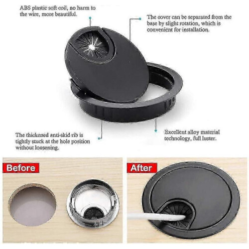 Computer Grommet 60mm, 4pcs Metal Cable Grommet, Desk Table Grommet 2