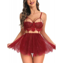 2025 Latest Model  Lingerie for Women Lace Babydoll Chemise Sexy High Waisted