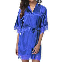 2025 Latest Model Short Satin Kimono Robe for Women Sexy V-Neck Bridesmaid