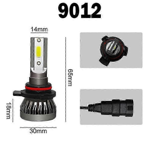 2 PCS IP68 Waterproof Auto Mini LED Headlight COB Chip 6000K Car LED Bulbs Super