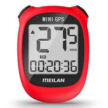 (Red) MEILAN M3 Mini GPS Bicycle Computer Cycling Computer IPX5 Waterproof Smart Speedometer with 1.7 inch Display Screen