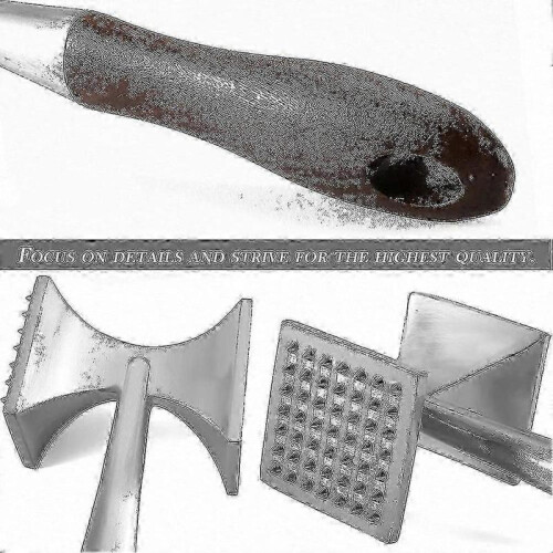Dual-Sided Meat Tenderizer Hammer, Heavy Duty Kitchen Mallet for Steak & Chicken 1
