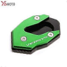 (Black-Green) Kickstand Foot Side Stand Extension Pad Support Plate For KAWASAKI versys1000 VERSYS 1000 SE VERSYS X300 VERSYS X250 Accessories