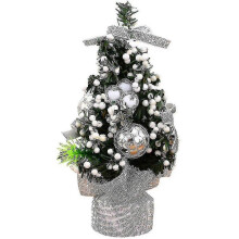 (As show, One size) 20cm Miniature Christmas Tree - Decoration, Mini Artificial Christmas Tree (Silver)