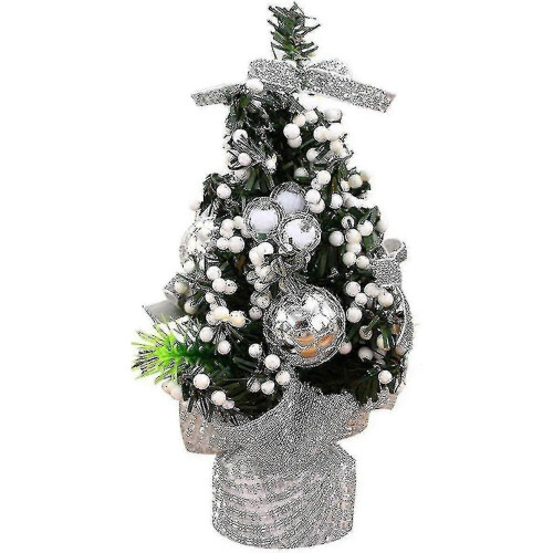(As show, One size) 20cm Miniature Christmas Tree - Decoration, Mini Artificial Christmas Tree (Silver)