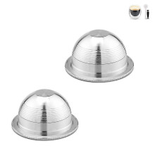 (230ml, One size) Reusable Stainless Steel Refillable Coffee Pod Capsules Kit | for Nespresso Vertuo