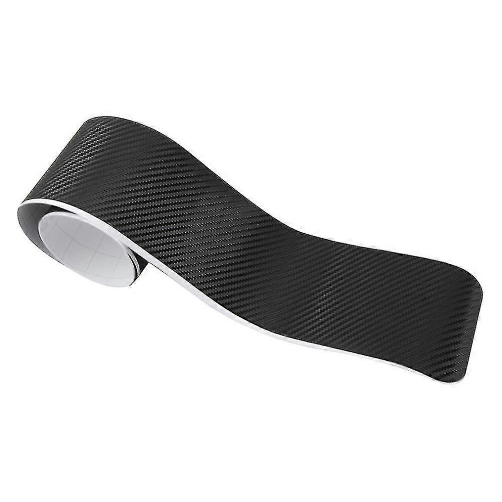 (90Cm-35.43Inch, One Size) Anti-Kicked Bumper Trim Rear Guard Plate Sticker Carbon Fiber Film Waterproof Black 6902676334189