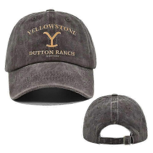 (Coffee) Yellowstone Dutton Ranch Vintage Baseball Cap - Distressed UV Protection Snapback Hat