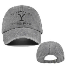 (Grey 1) Yellowstone Dutton Ranch Vintage Baseball Cap - Distressed UV Protection Snapback Hat