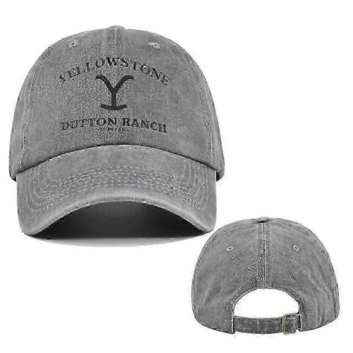 (Grey 1) Yellowstone Dutton Ranch Vintage Baseball Cap - Distressed UV Protection Snapback Hat