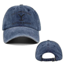 (Navy 1) Yellowstone Dutton Ranch Vintage Baseball Cap - Distressed UV Protection Snapback Hat