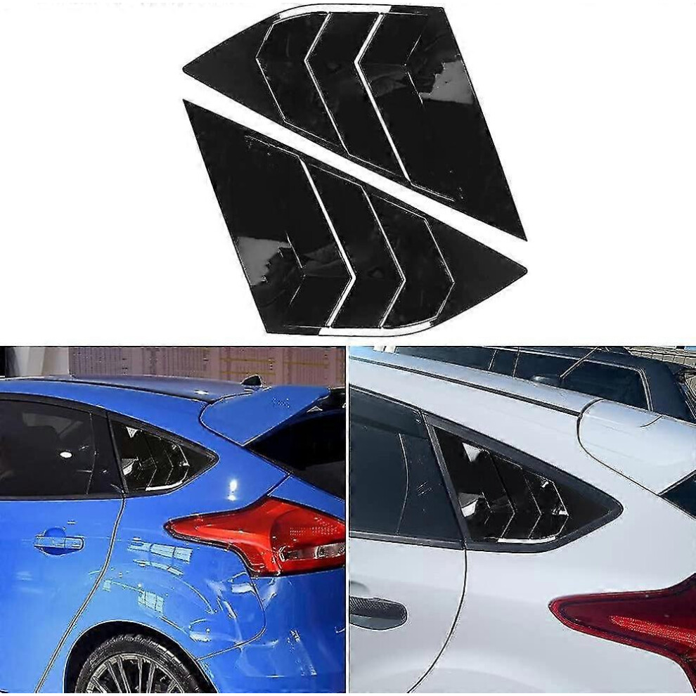 (Bright One Size) Rear Side Window Louvers For Focus St Rs Mk3 Hatchback (Matte ) Black 6902676304403