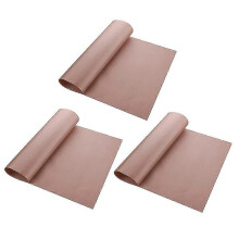 (As show, One size) 3pcs 60x40cm Reusable Non-stick Oven Liners - High Temperature Resistant Bakeware Baking Cooking Paper (Brown)