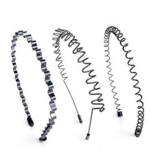(3pcs-2, Black) 10 Pcs/8 Pcs /6 Pcs/5 Pcs/3 Pcs Metal Hair Hoop, Flexible Metal Headband Black Non Slip Hairband, Unisex#dhdzsw05