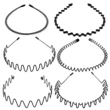 (6pcs, Black) 10 Pcs/8 Pcs /6 Pcs/5 Pcs/3 Pcs Metal Hair Hoop, Flexible Metal Headband Black Non Slip Hairband, Unisex#dhdzsw05