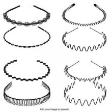 (8pcs, A) 10 Pcs/8 Pcs /6 Pcs/5 Pcs/3 Pcs Metal Hair Hoop, Flexible Metal Headband Black Non Slip Hairband, Unisex#dhdzsw05