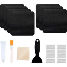 (As show, One size) Trampoline Repair Kit - 4in Waterproof Glue On Square Patch for Tear or Hole in Trampoline Mat, Repairing Tools Accessories for Camping Tents Mats Tra
