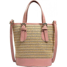 (Pink) Women Straw Bag Summer Beach Bag Cute Handwoven Hobo Handbag Adjustable Crossbody Bag Vacation Bag Basket Purse 2023