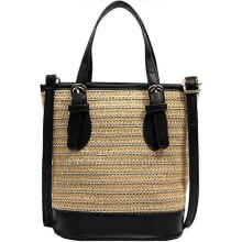 (Black) Women Straw Bag Summer Beach Bag Cute Handwoven Hobo Handbag Adjustable Crossbody Bag Vacation Bag Basket Purse 2023