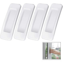 (As show, One size) 4pcs Starlight-bette Self-adhesive Sliding Door Handle - White Handles for Convenient Use