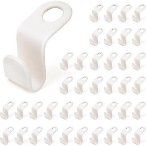 200 Pcs Clothes Hanger Connector Hooks, White Space-saving Hanger Extender Clips, Plastic Cascading Clothes Hooks