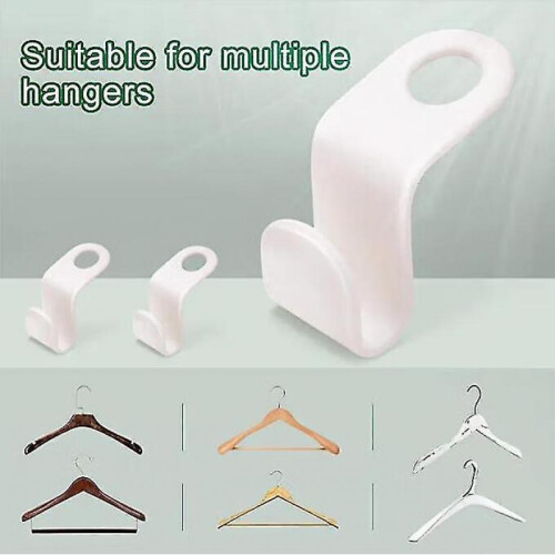200 Pcs Clothes Hanger Connector Hooks, White Space-saving Hanger Extender Clips, Plastic Cascading Clothes Hooks 2