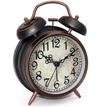 (black) Loud Alarm Clock For Heavy Sleepers Adults, Silent Non-ticking Quartz With Backlight,twin Bell