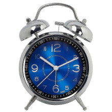 (blue) Loud Alarm Clock For Heavy Sleepers Adults, Silent Non-ticking Quartz With Backlight,twin Bell
