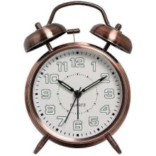 (copper 2) Loud Alarm Clock For Heavy Sleepers Adults, Silent Non-ticking Quartz With Backlight,twin Bell