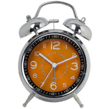 (orange) Loud Alarm Clock For Heavy Sleepers Adults, Silent Non-ticking Quartz With Backlight,twin Bell