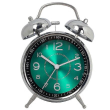 (green) Loud Alarm Clock For Heavy Sleepers Adults, Silent Non-ticking Quartz With Backlight,twin Bell